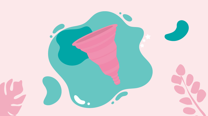 Menstrual cup illustration banner