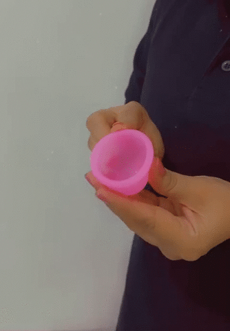punch down fold of menstrual cup