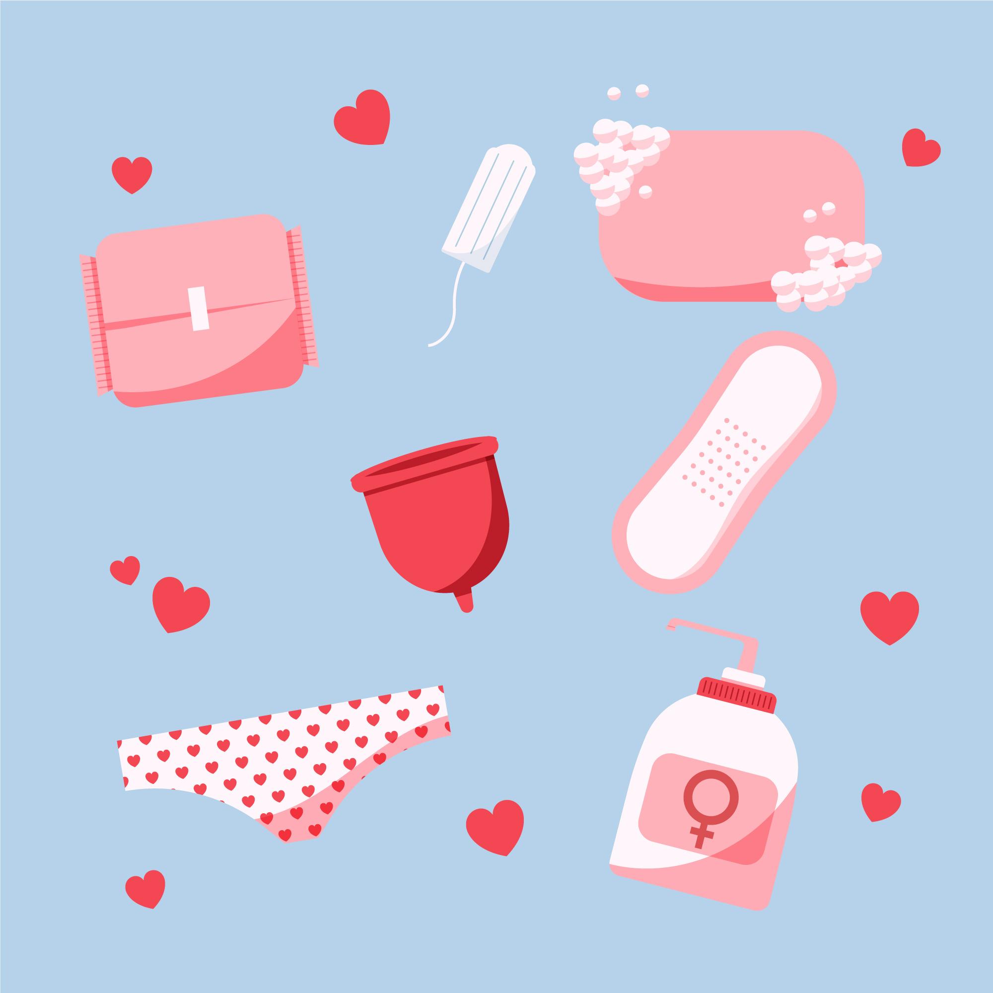 preparing for periods - feminine hygiene products